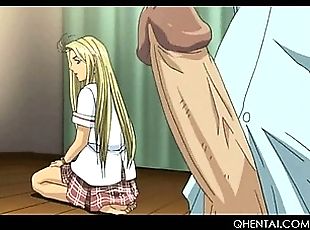 Hentai blonde hottie having anal sex in group cums hard