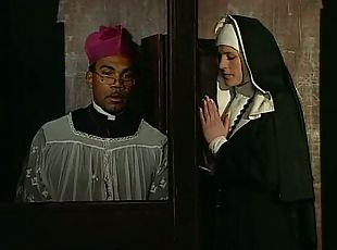 Sexy nun makes her confession to ebony priest and gets punishment for her sins!